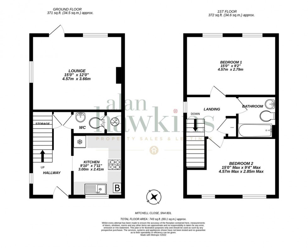 Floorplan for Mitchell Close, Royal Wootton Bassett SN4 8