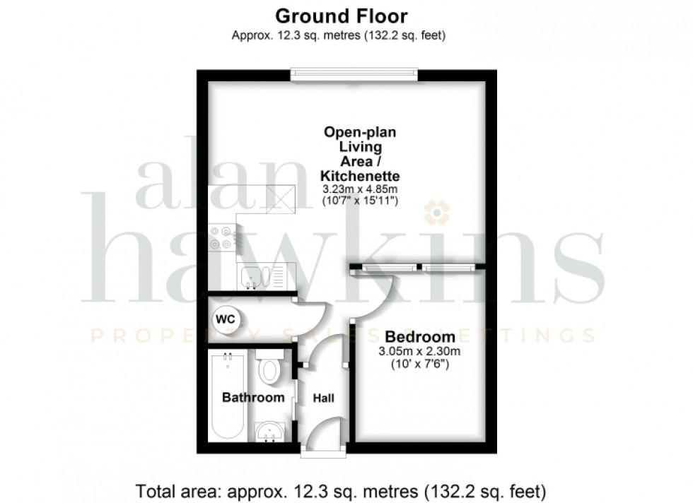 Floorplan for 8 Marlborough Court Wootton Bassett, Royal Wootton Bassett, Swindon, Wiltshire, SN4 8HG, UK