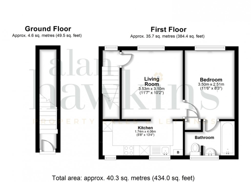 Floorplan for 12a Woodshaw Mead, Royal Wootton Bassett, Swindon, Wiltshire, SN4 8RB, UK