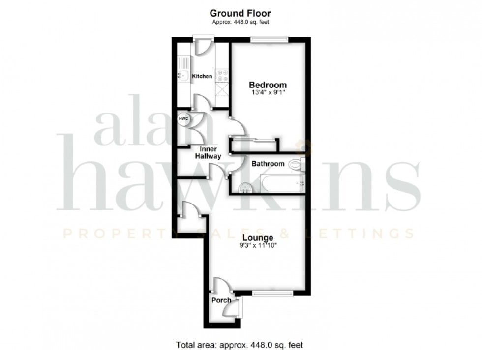 Floorplan for Flat 6 Orchard Court, 190 Oxford Road, Swindon, Wiltshire, SN3 4HA, UK
