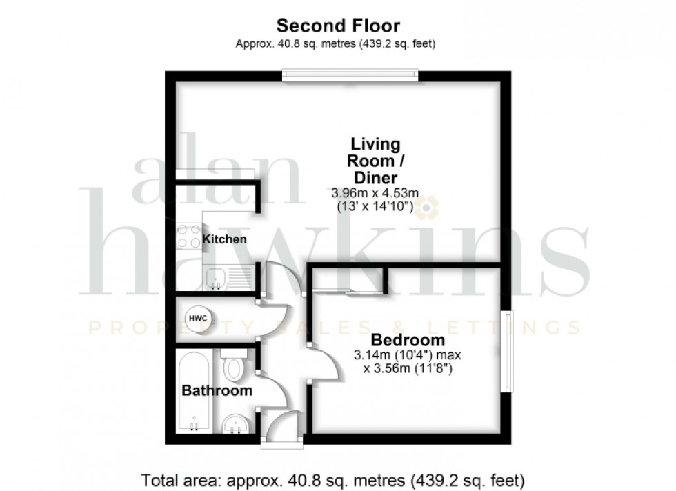 Floorplan for 25 Wesley Court, Royal Wootton Bassett, Swindon, Wiltshire, SN4 8JZ, UK