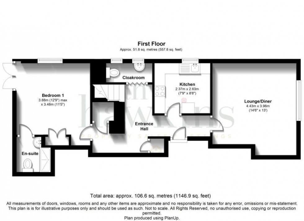 Floorplan for Apartment 4 The New Greyhound, 70 Pavenhill, Purton, Swindon, Wiltshire, SN5 4DA, UK