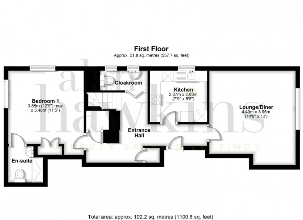 Floorplan for Apartment 4 The New Greyhound, 70 Pavenhill, Purton, Swindon, Wiltshire, SN5 4DA, UK
