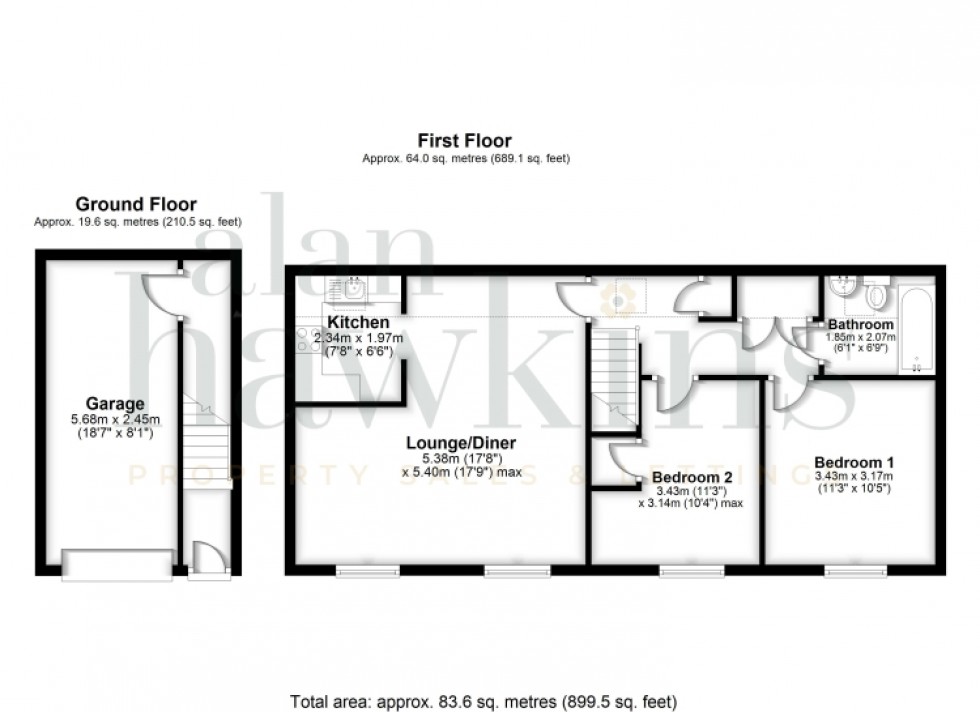 Floorplan for 47 Daisy Brook, Royal Wootton Bassett, Swindon, Wiltshire, SN4 7FW, UK
