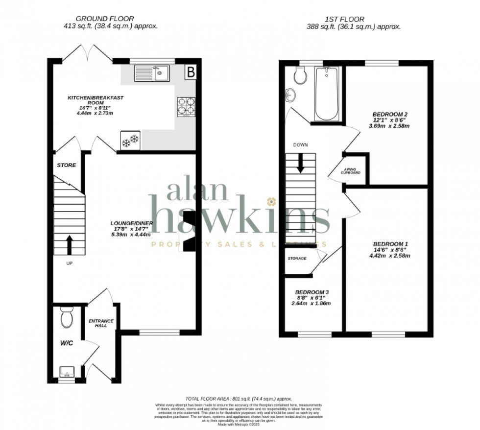 Floorplan for 5 Beaufort Avenue, Royal Wootton Bassett, Swindon, Wiltshire, SN4 7FP, UK