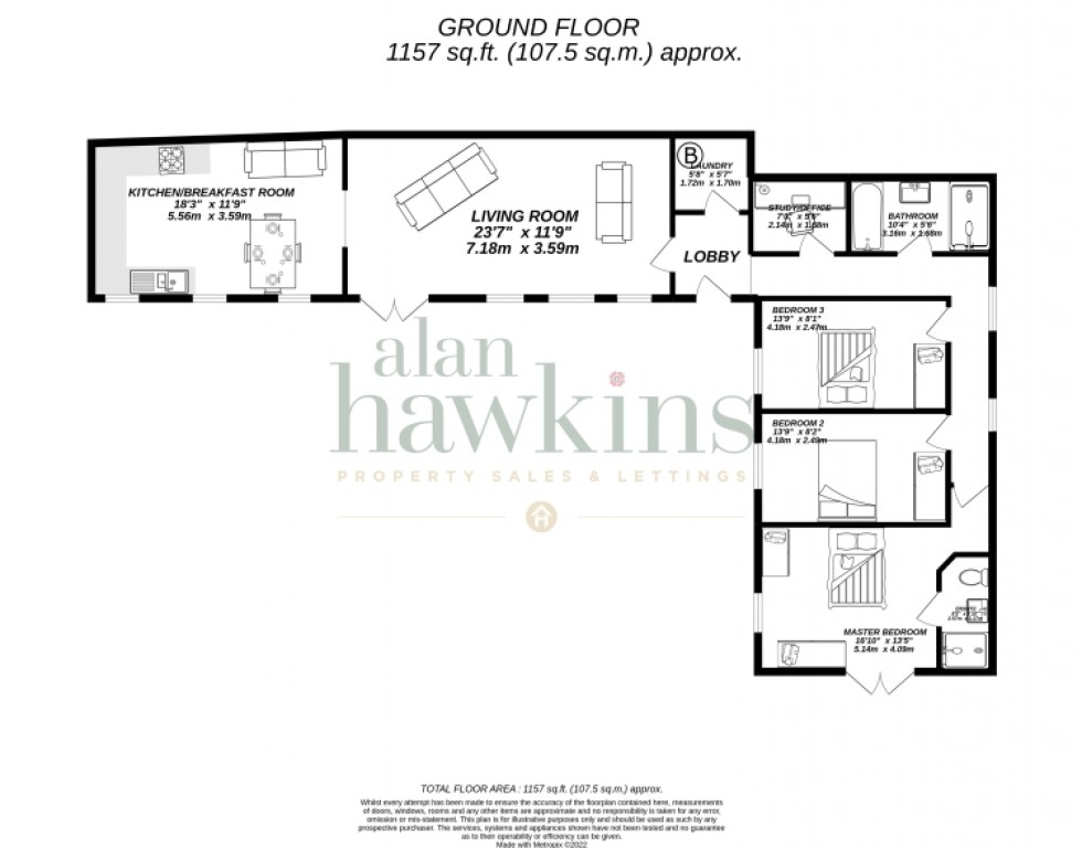 Floorplan for Willows End Barn Barton Close, Bradenstoke, Chippenham, Wiltshire, SN15 4EZ, UK