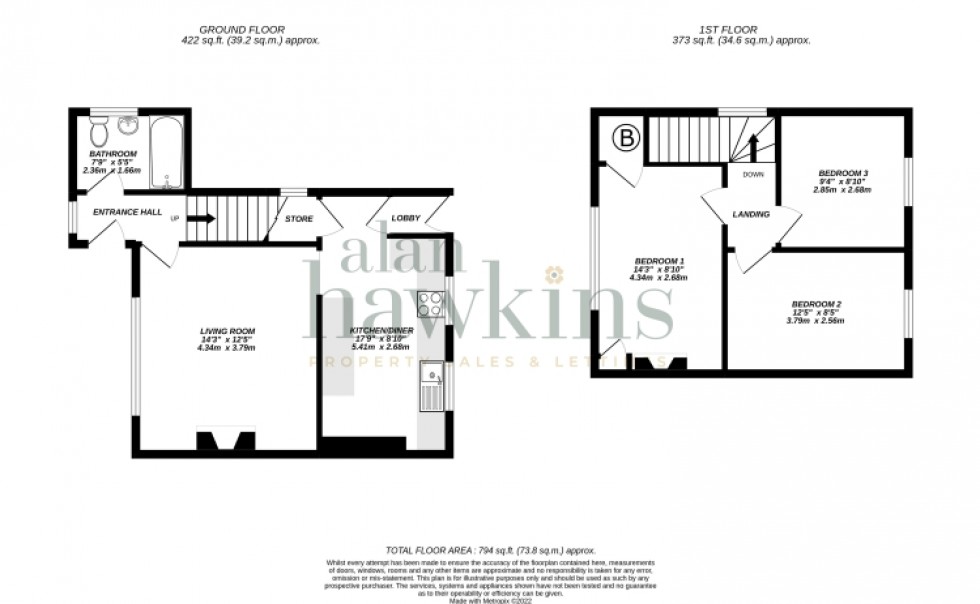 Floorplan for 3 Railway Cottages School Hill, Brinkworth, Chippenham, Wiltshire, SN15 5AY, UK