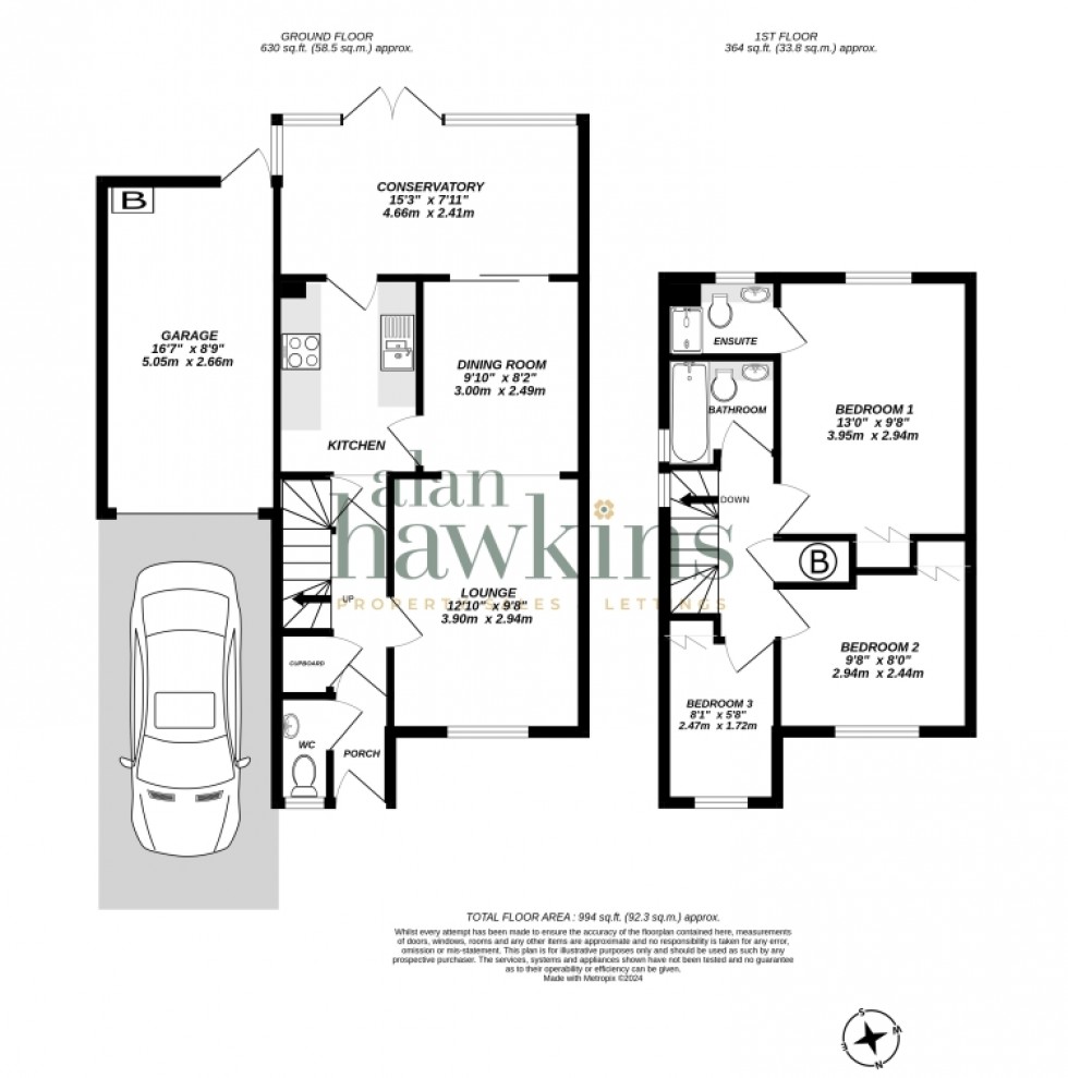 Floorplan for 15 Lyme Way, Abbey Meads, Swindon, Wiltshire, SN25 4TW, UK