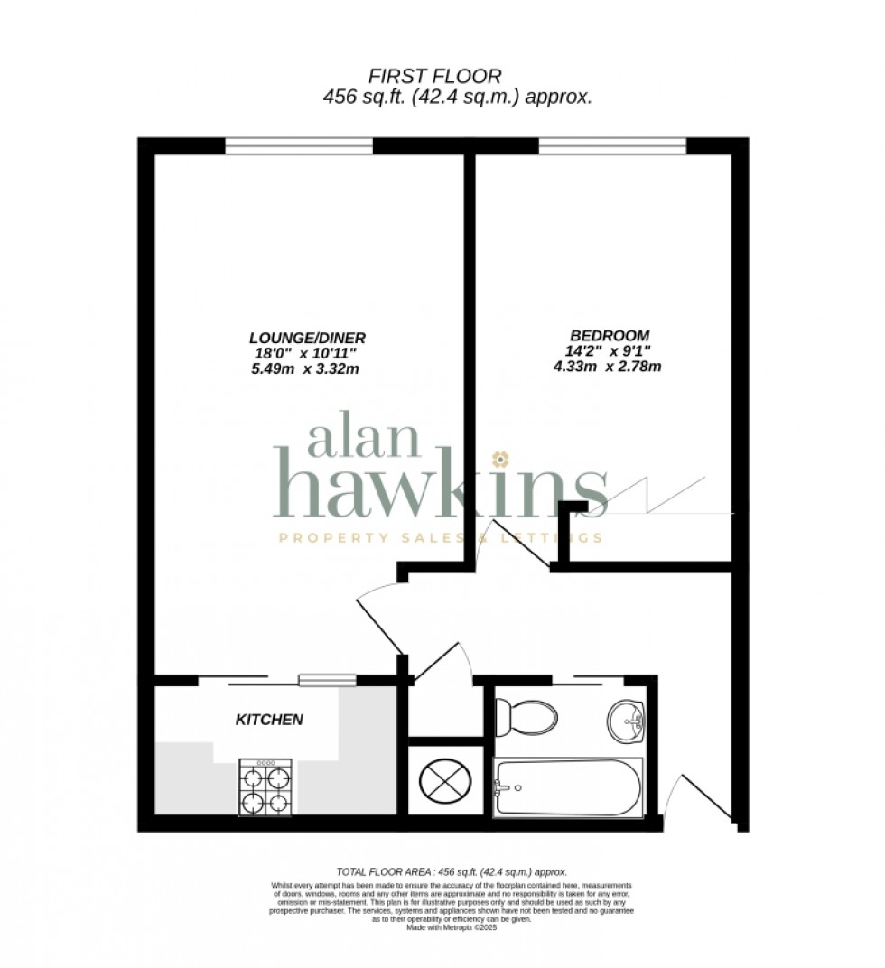 Floorplan for 17 Wesley Court, Royal Wootton Bassett, Swindon, Wiltshire, SN4 8JZ, UK