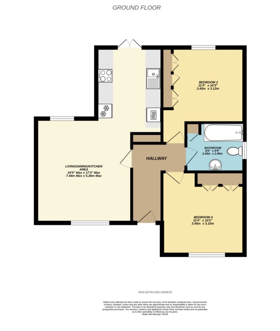 Floorplan for The Annexe Springfield, Preston, Chippenham, Wiltshire, SN15 4DX, UK