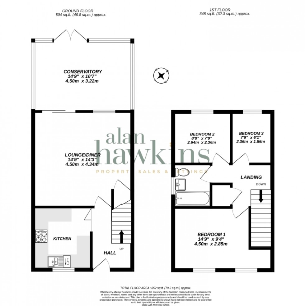 Floorplan for 16 Bakers Field, Lyneham, Chippenham, Wiltshire, SN15 4NN, UK