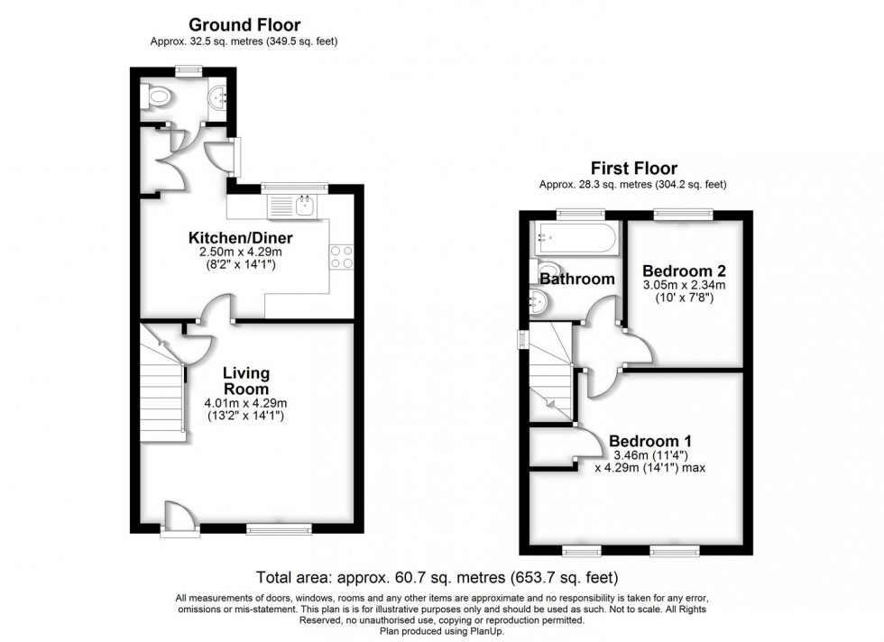 Floorplan for Carter Close, Abbey Fields, Swindon SN25 4