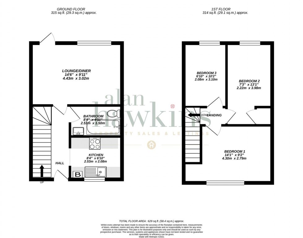 Floorplan for Longfellow Crescent, Royal Wootton Bassett