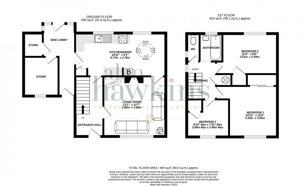 Floorplan for Pound Close, Lyneham Wiltsire