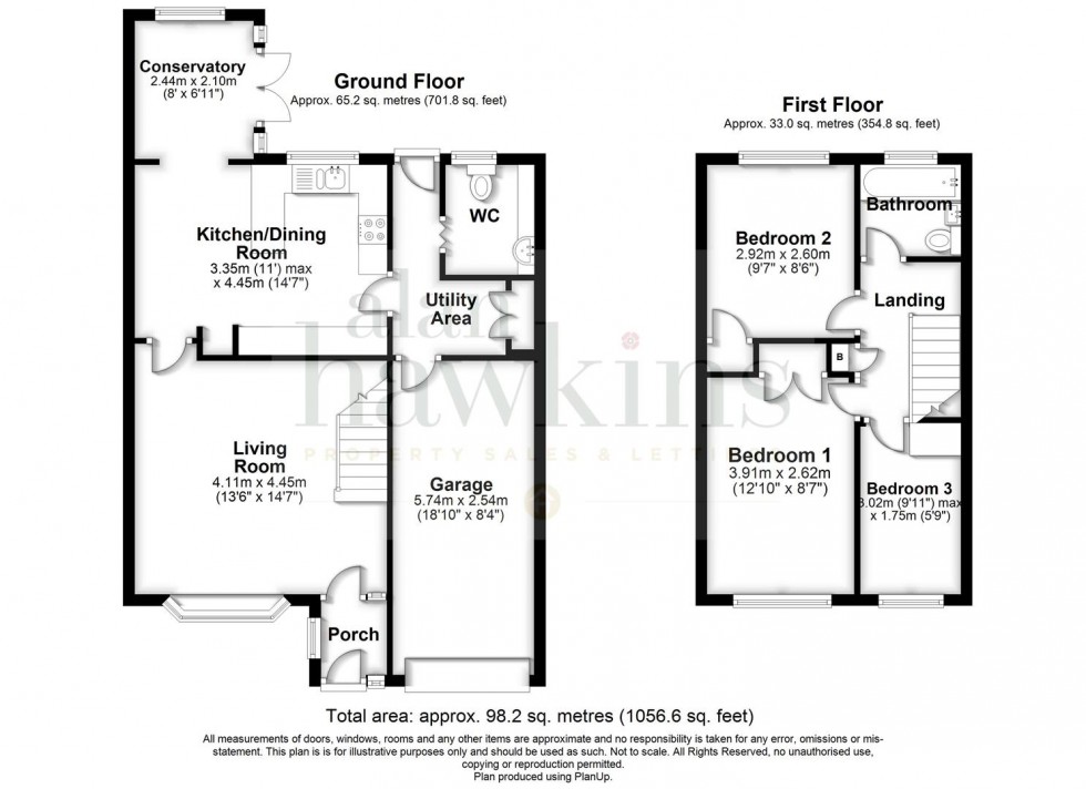 Floorplan for Saffron Close, Royal Wootton Bassett