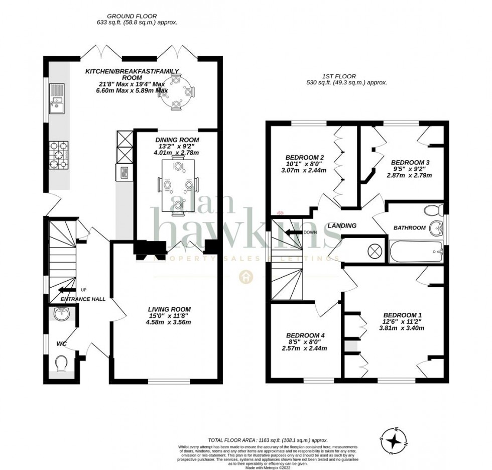 Floorplan for Squires Hill Close, Royal Wootton Bassett SN4 8