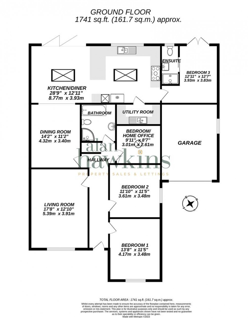 Floorplan for Dianmer Close, Hook, Nr Royal Wootton Bassett