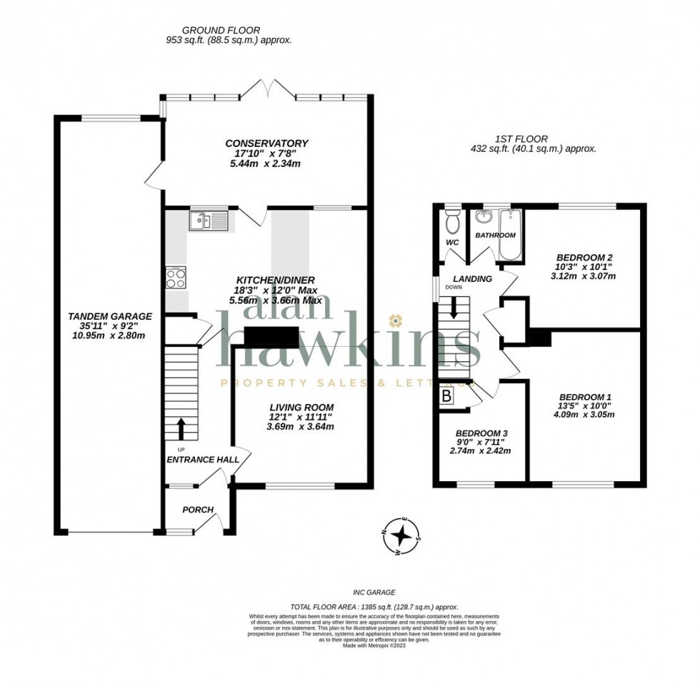 Floorplan for Keats Close, Royal Wootton Bassett SN4 8