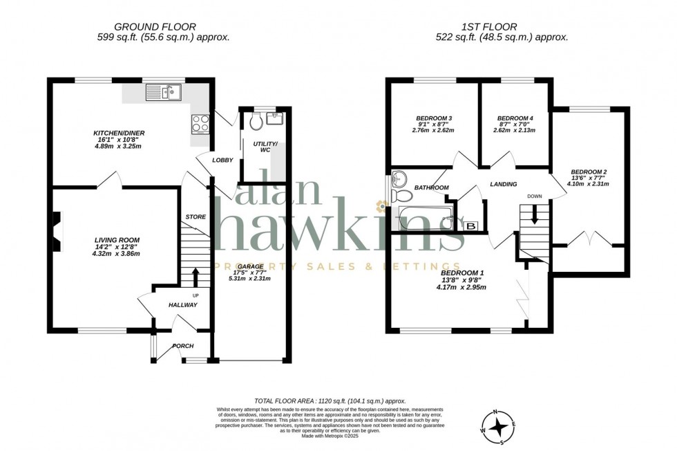 Floorplan for Alderney Close, Royal Wootton Bassett SN4 8