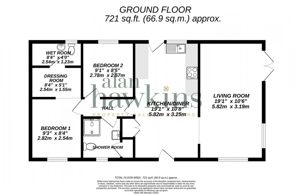 Floorplan for Bungalow Caravan Park, Bradenstoke