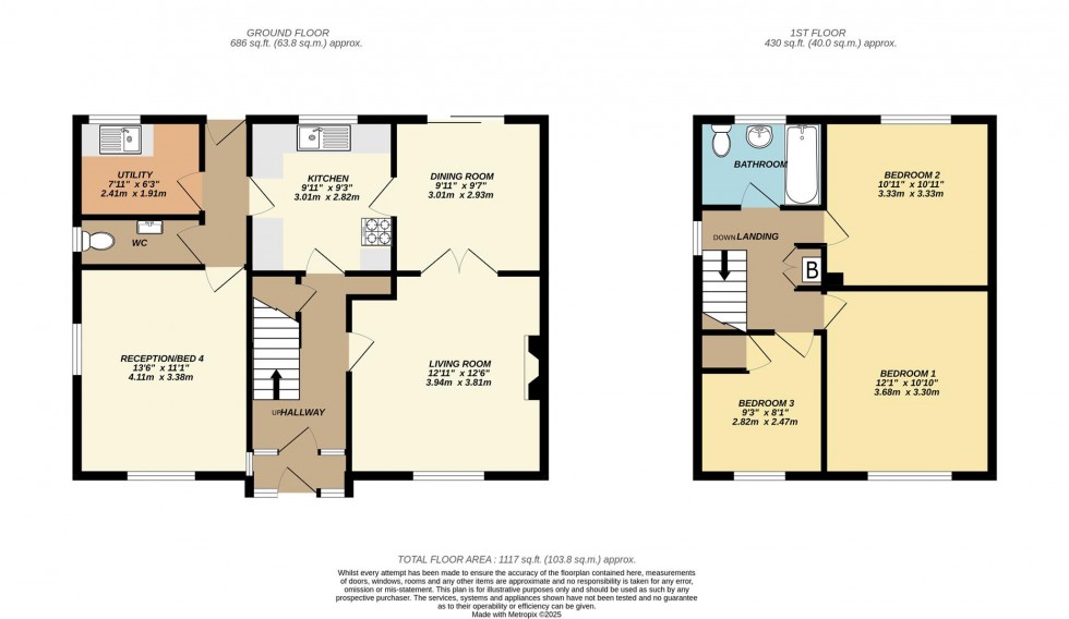 Floorplan for Clarendon Drive, Royal Wootton Bassett