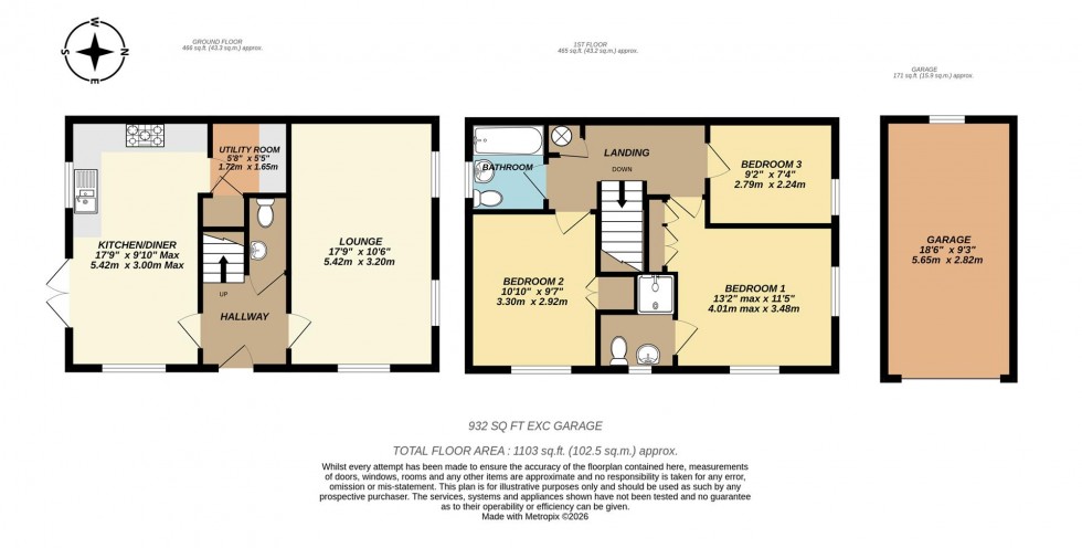 Floorplan for Hart Close, Royal Wootton Bassett